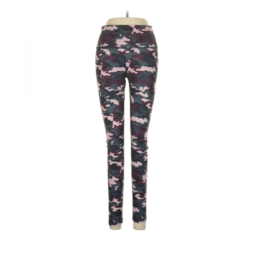 Fabletics Women's Camouflage Leggings - Black and Pink size medium